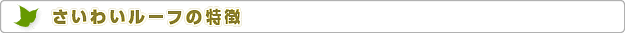 株式会社エコハウスエンジニア　さいわいルーフの特徴