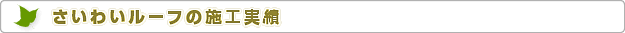 株式会社エコハウスエンジニア　さいわいルーフの施工実績
